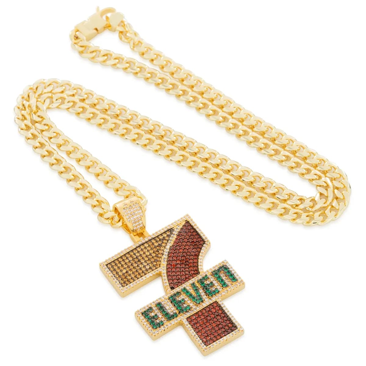 7-Eleven logo pendant by King Ice, worn by Chase during the October 15 game.