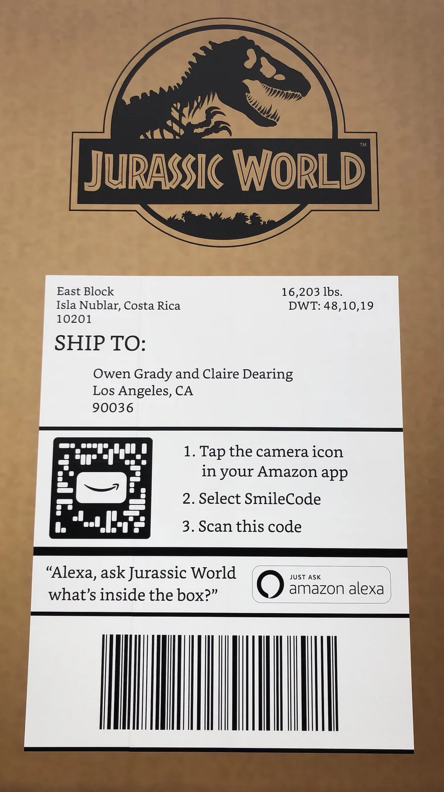 Special delivery... #AmazonFindsAWay #JurassicWorld