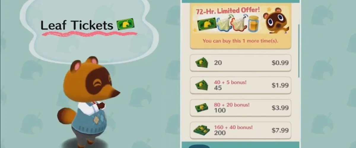 Tom Nook's Pocket Camp Leaf Tickets are a Threat to Humanity