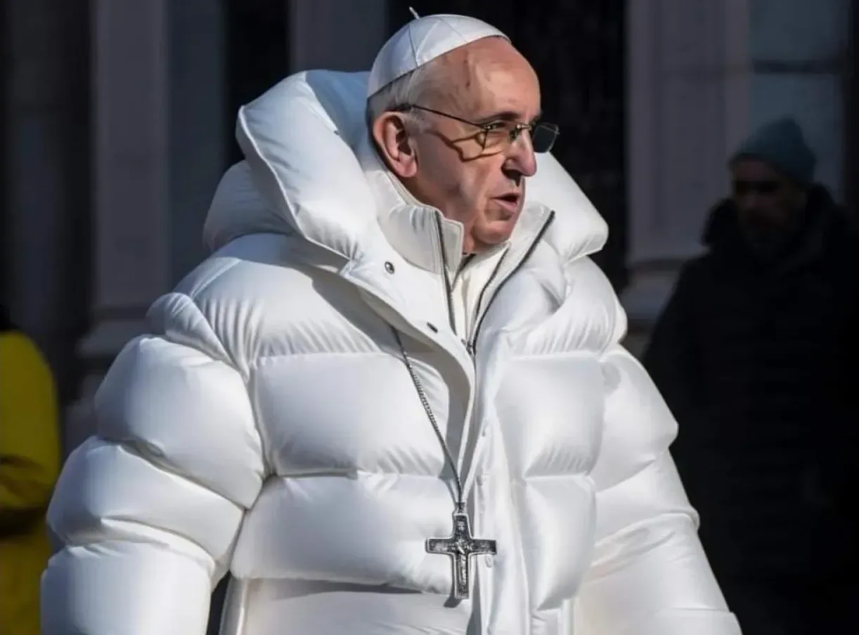 Pope in White Puffer Jacket / Pope Francis Drip | Know Your Meme