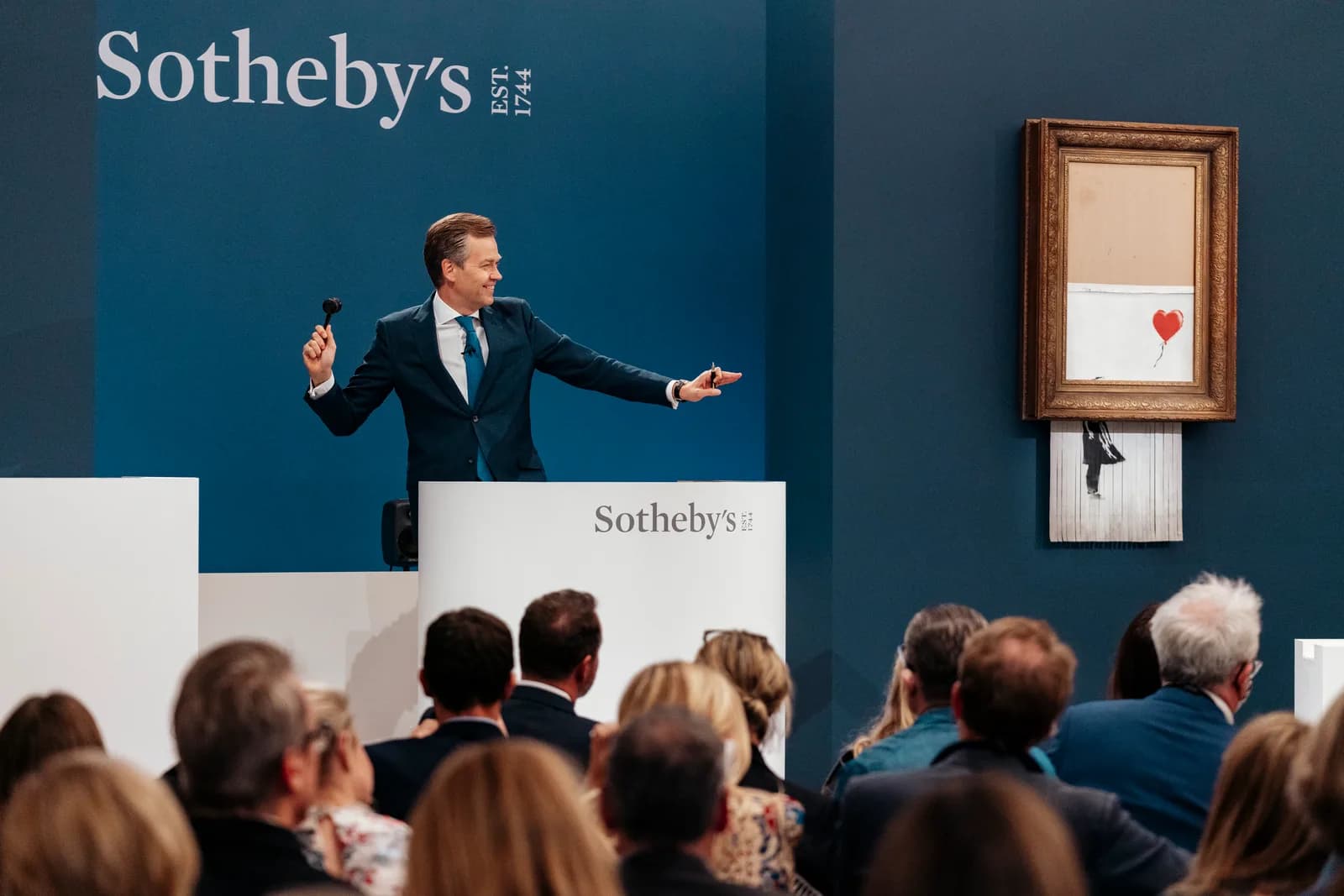 Banksy Brings Down the House at the Contemporary Art Evening Auction