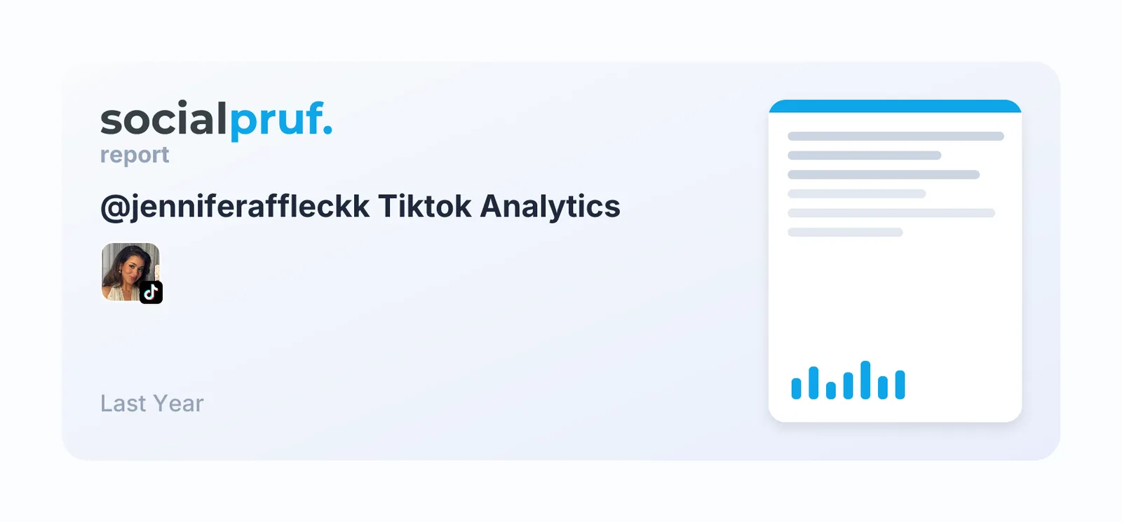 Jen Affleck (@jenniferaffleckk) TikTok analytics preview
