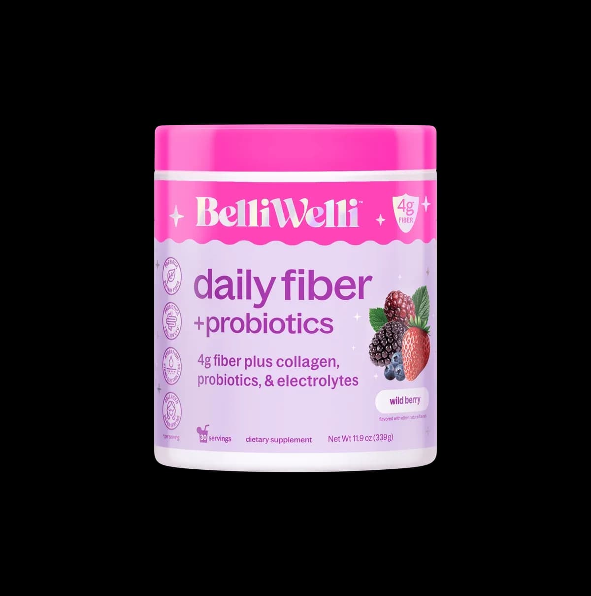 Official product page for the later Wild Berry fiber powder.