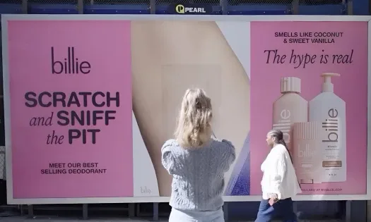 Billie Gets Creative with Scratch-and-Sniff Armpit OOH Ads for Its New Deodorant