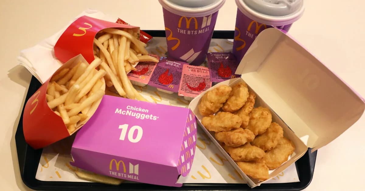 McDonald's BTS meal shown on Thursday in Seoul, South Korea. McDonald's has released a new celebrity 'BTS Meal' in collaboration with BTS.