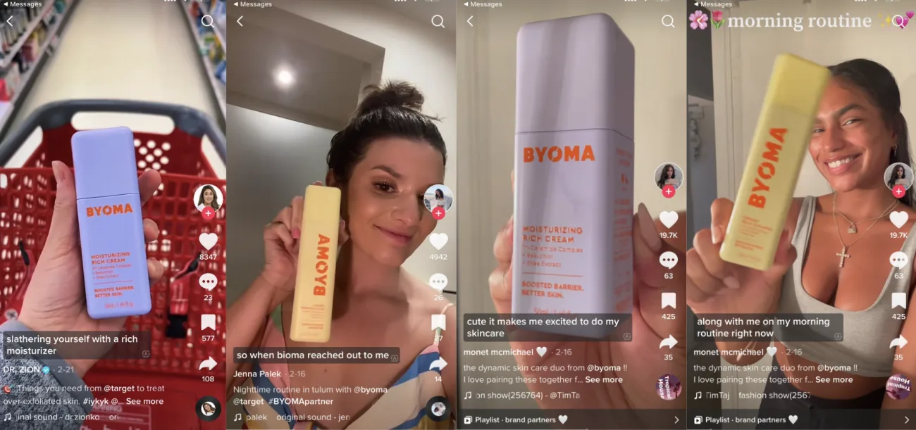 Noisemakers, skinfluencers and derms: How Byoma leveraged TikTok influencers to launch