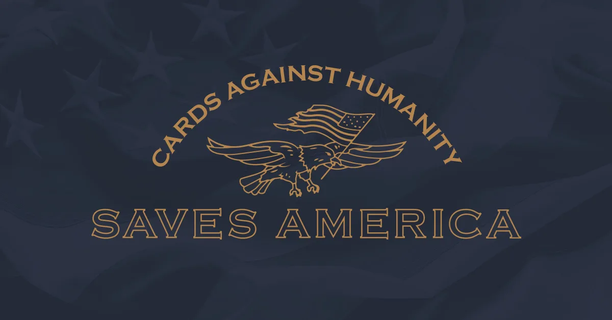 Official campaign artwork with an eagle and the Saves America title.