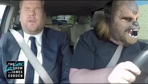 Chewbacca Mom Takes James Corden to Work