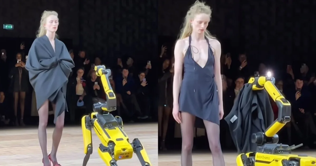 Robô tira vestido de modelo em performance da Semana de Moda de Paris; assista | CNN Brasil