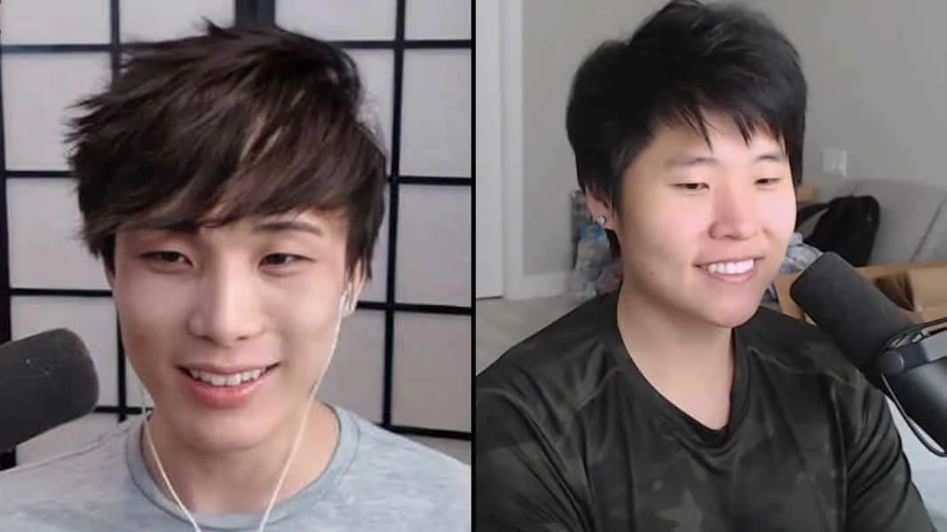 Sykkuno and Diguised Toast back-to-back speaking into mics
