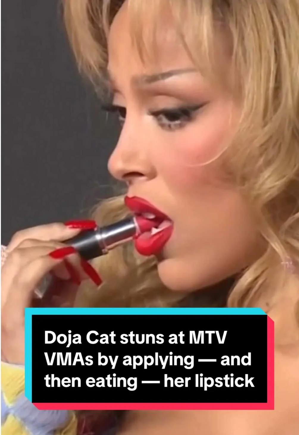 At the 2025 MTV Video Music Awards, Doja Cat turned heads when she applied bold red lipstick on the red carpet — then proceeded to eat it. The bold stunt, which she later said was "delicious,"…
