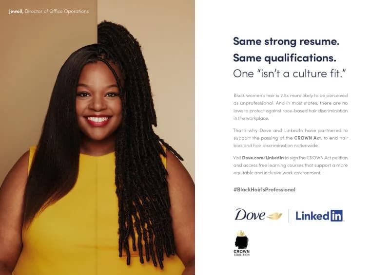 #linkedin #blackhairisprofessional #dove #linkedin #passthecrown #blackhairisprofessional #crowncoalition | The CROWN Act