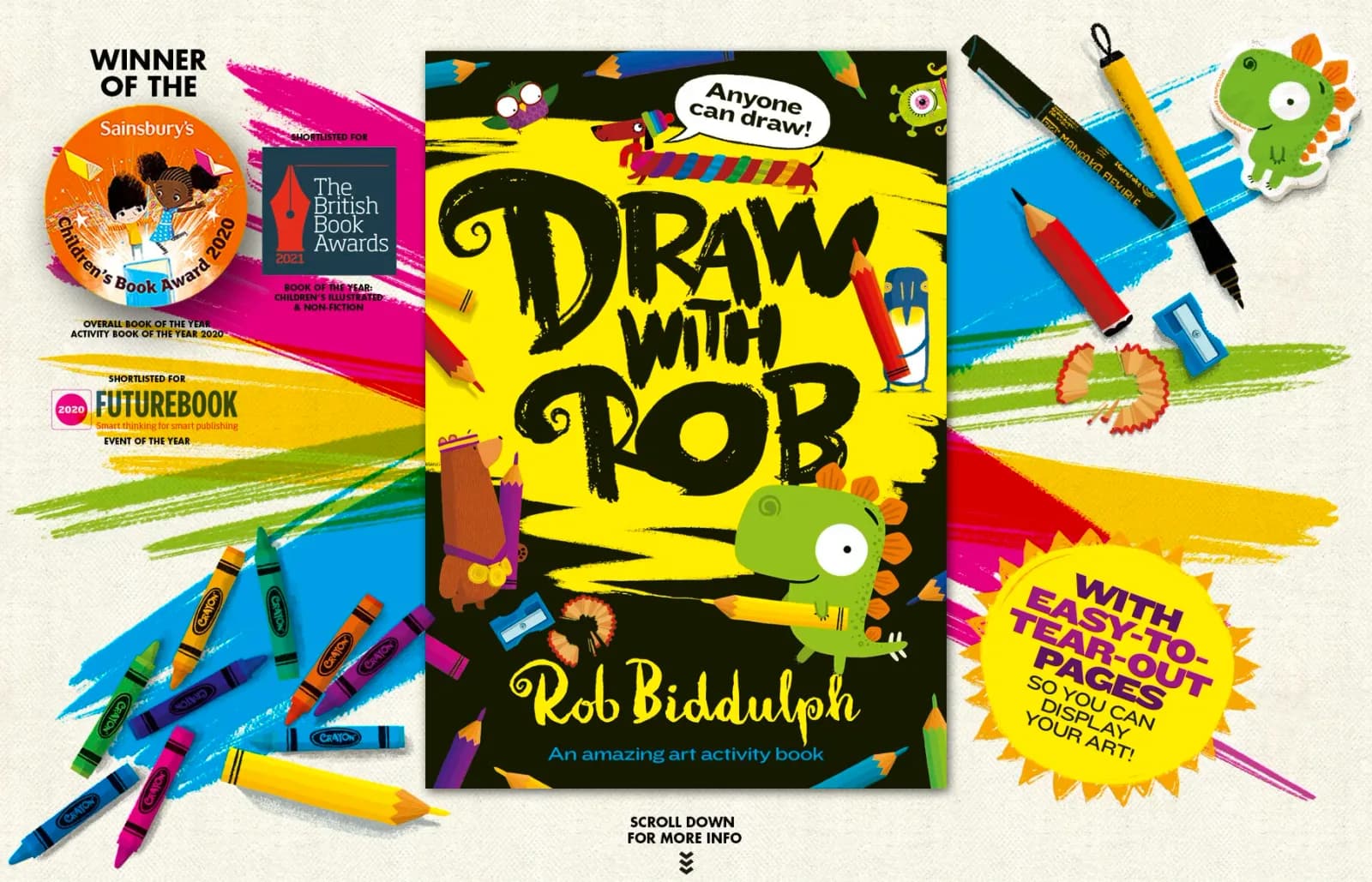 The cover of the first Draw With Rob activity book.