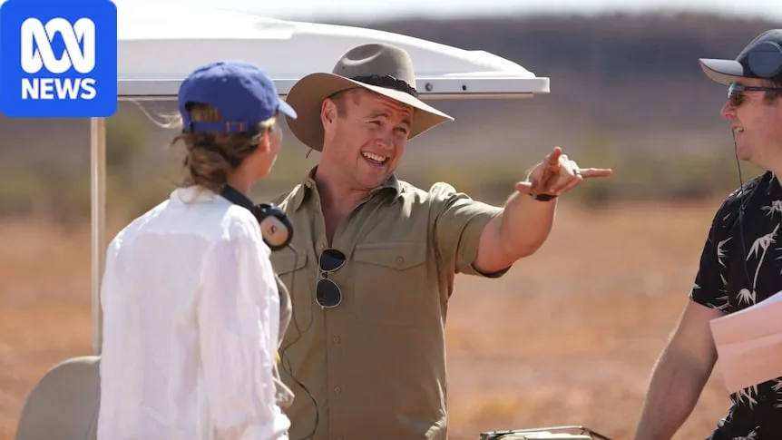 Luke Hemsworth on set of Tourism Australia campaign