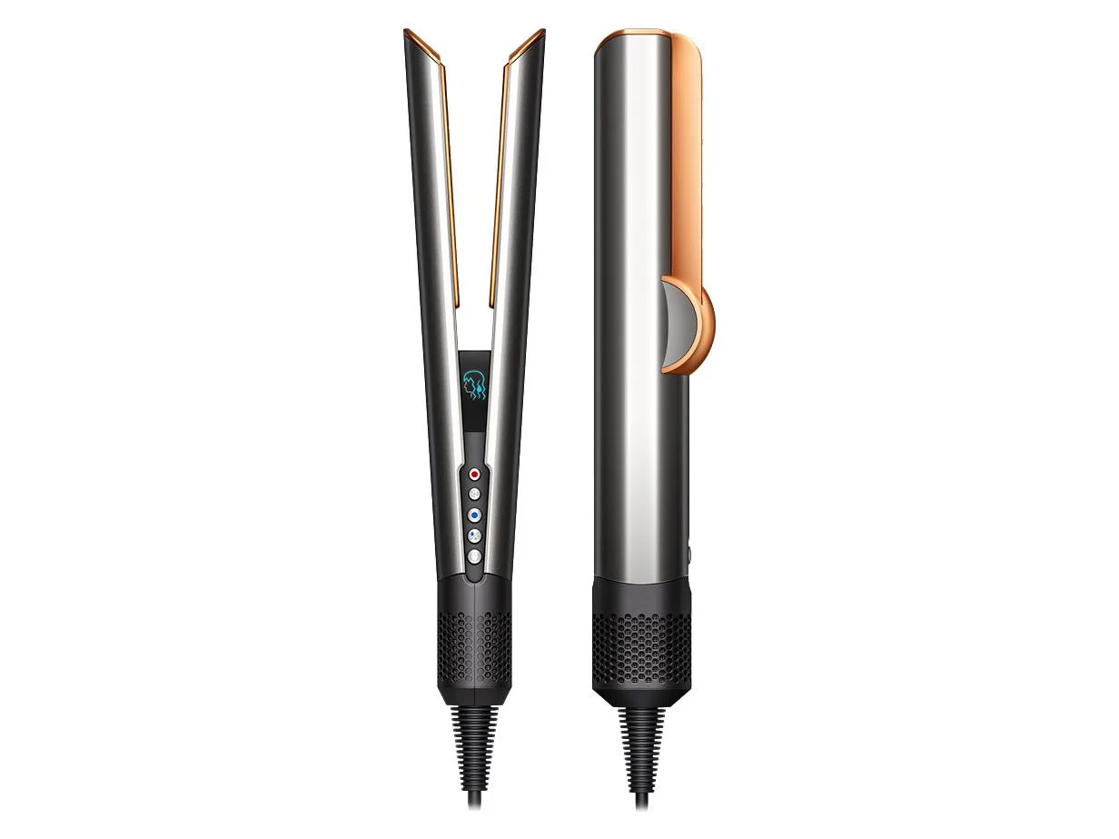 Dyson Airstrait straightener, official financial-results product photograph.