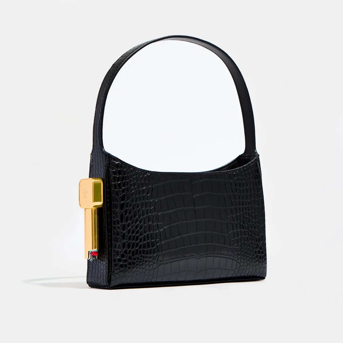 Black Croc Burn Shoulder Bag with its retractable lighter holder.