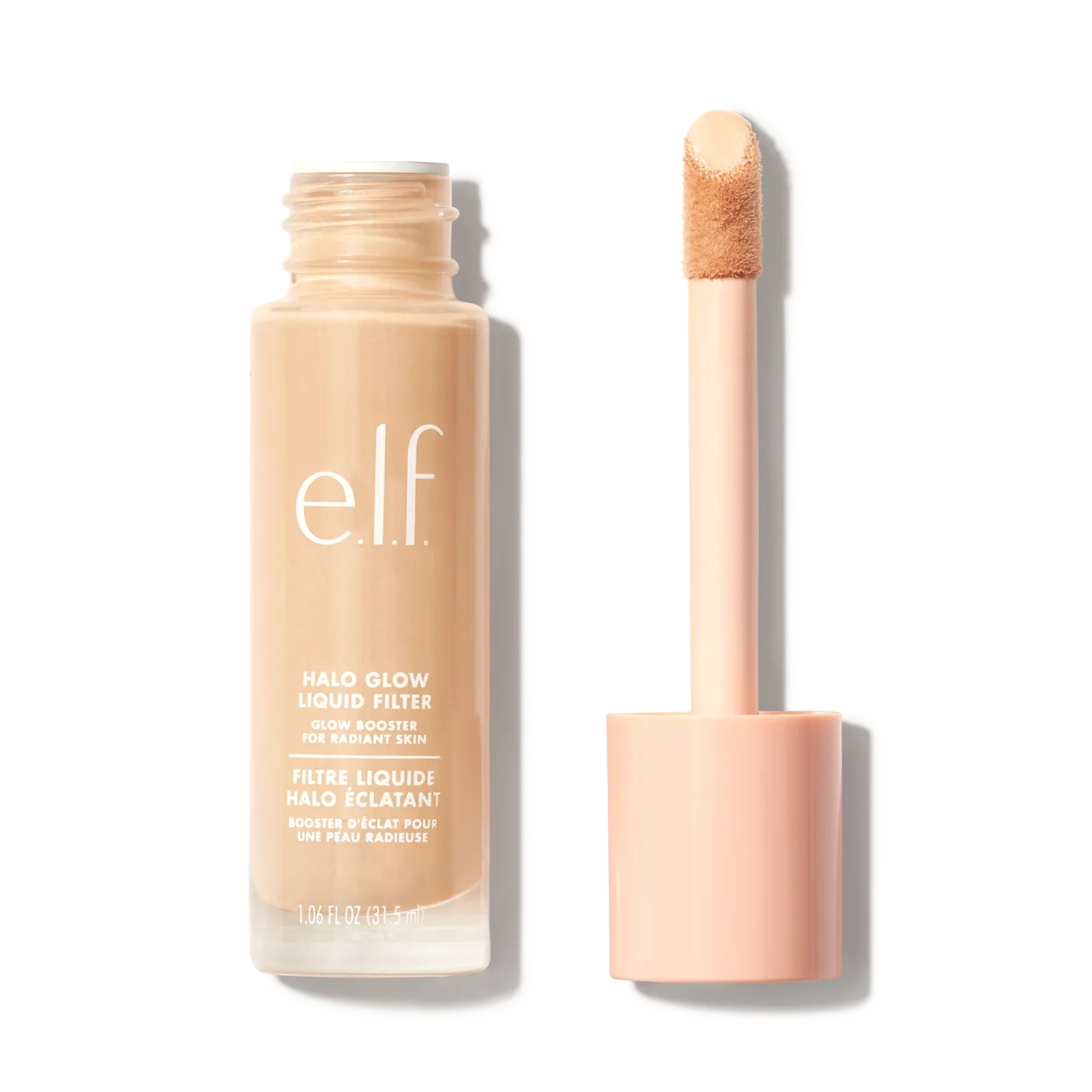 e.l.f. Halo Glow Liquid Filter bottle and applicator.