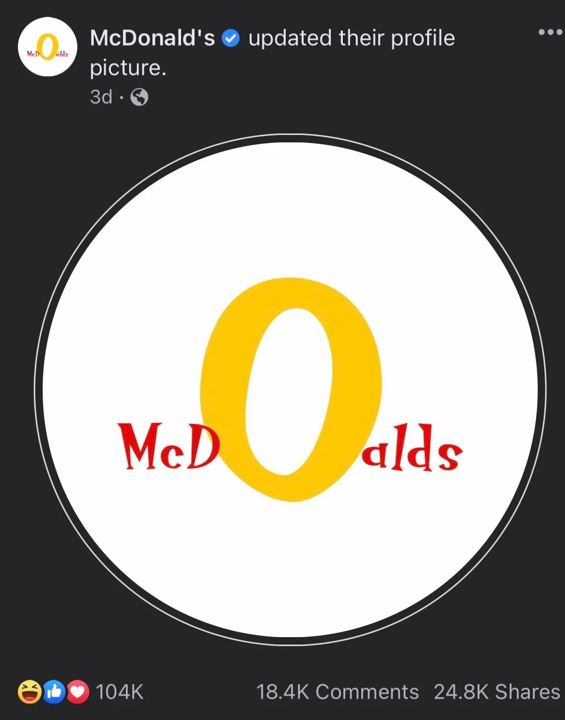 TikTok superstar Emily Zugay gave McDonald's a new logo and a new name "mcdOalds". We used both on all our social channels. The one thing I did not see coming : it instantly became our…