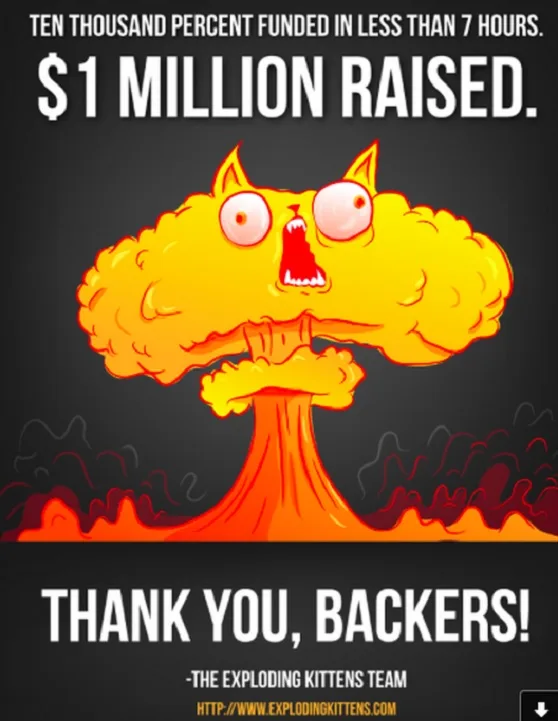The Oatmeal's Exploding Kittens tops $1M in crowdfunding in one day, claims it blasted card game records (update)