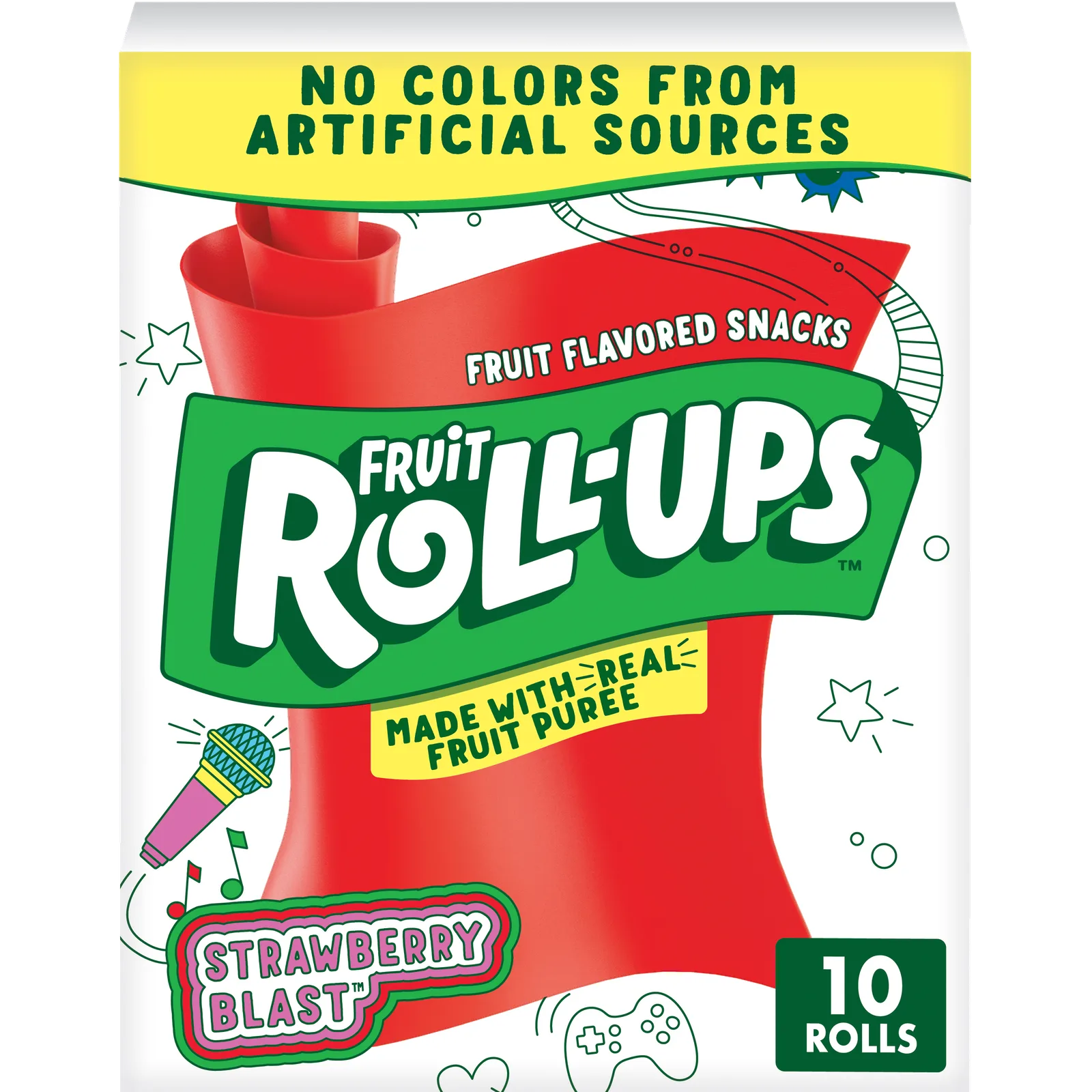 Fruit Roll-Ups Strawberry Blast, front of the package.