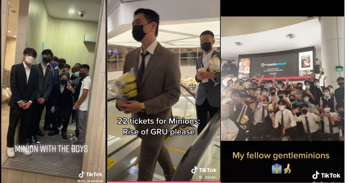 Teens in suits invade Singaporean theaters to take part in #Gentleminions meme | Coconuts