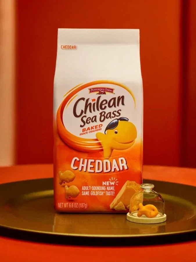 The Chilean Sea Bass cheddar bag on a serving tray, from Mischief creative director Ross Fletcher’s portfolio.
