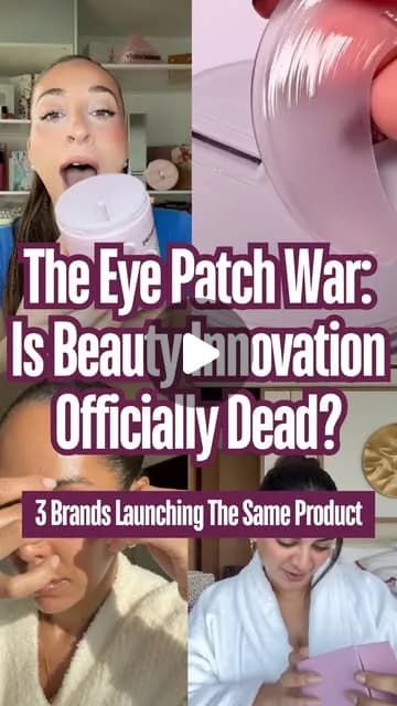 Brooke Yoakam on Instagram: "The eye patches war: 3 brands (Fenty Beauty, Glow Recipe, & Huda Beauty)  all launching the same eye patches in the next few weeks, proving that there’s no innovation…
