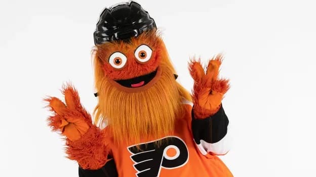 Gritty in an official Philadelphia Flyers photograph.