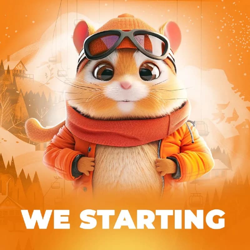 Hamster Kombat’s March 25 access announcement artwork, with the hamster character and WE STARTING text.