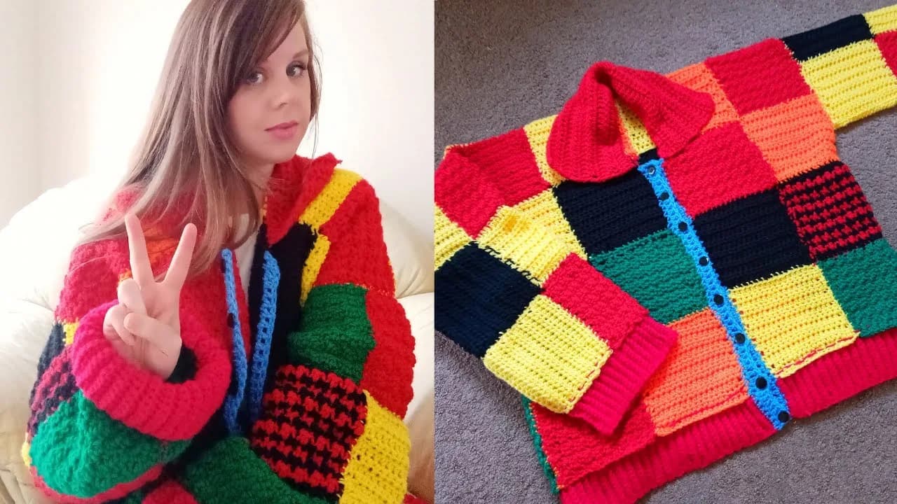 CROCHET EASY PATCHWORK CARDIGAN | Crochet The Iconic Patchwork Cardigan Tutorial