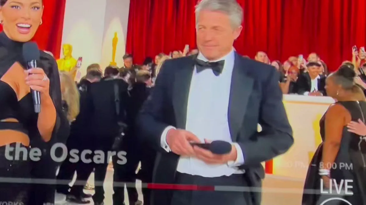 Anyone catch the eye roll Hugh Grant just gave after this live Oscars interview? Was he mad she called him a “veteran” of the Oscars or was he just mad at the world?