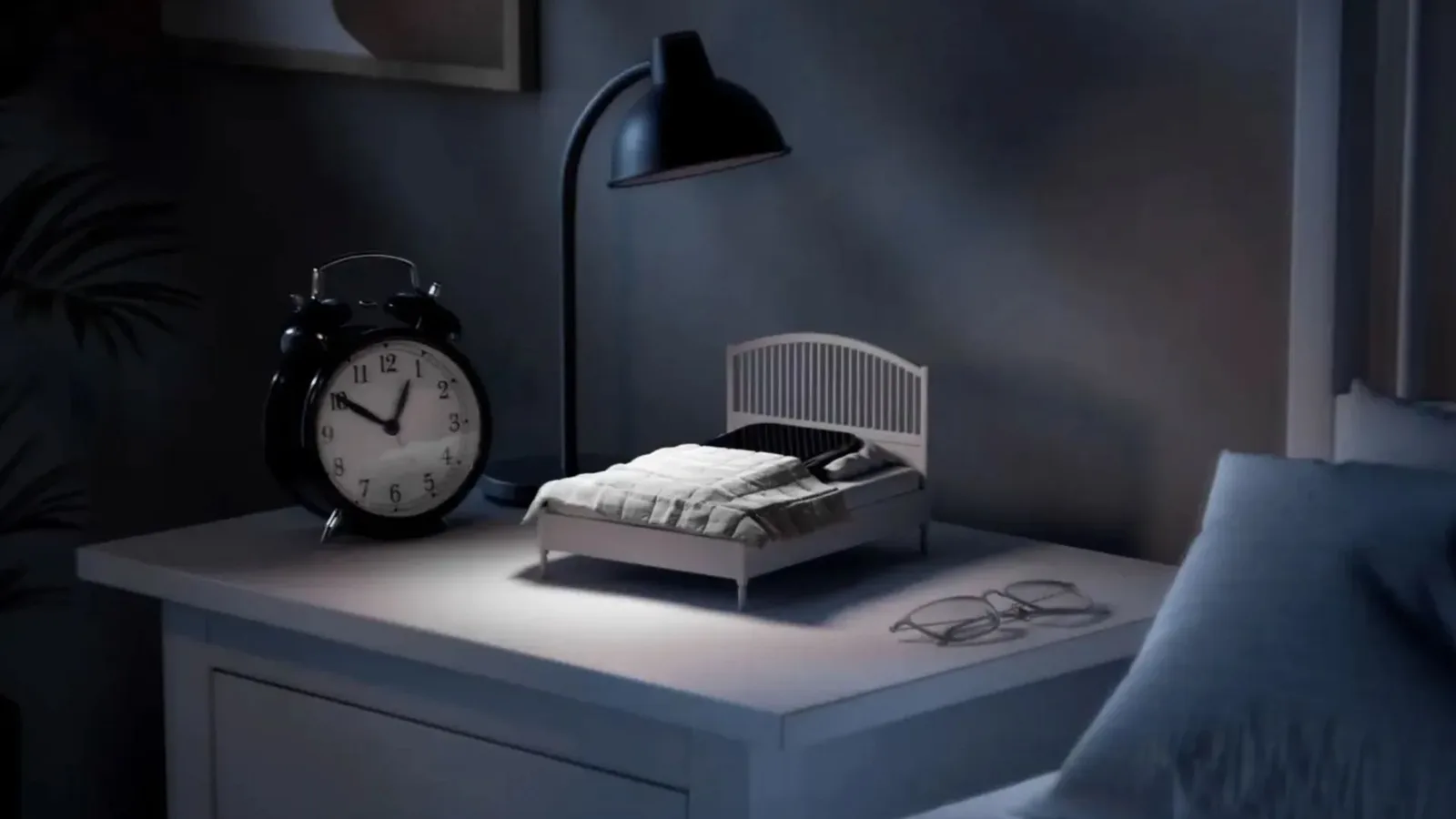 IKEA phone bed on bedside table