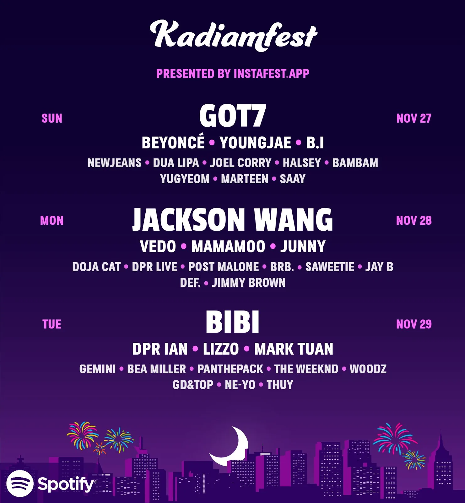 Now thats a lineup it is basically a got7 fest 😭