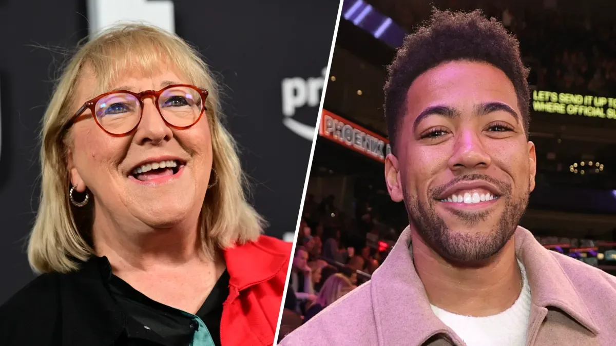 Jake from State Farm sits with Travis Kelce mom and cites Taylor Swift
