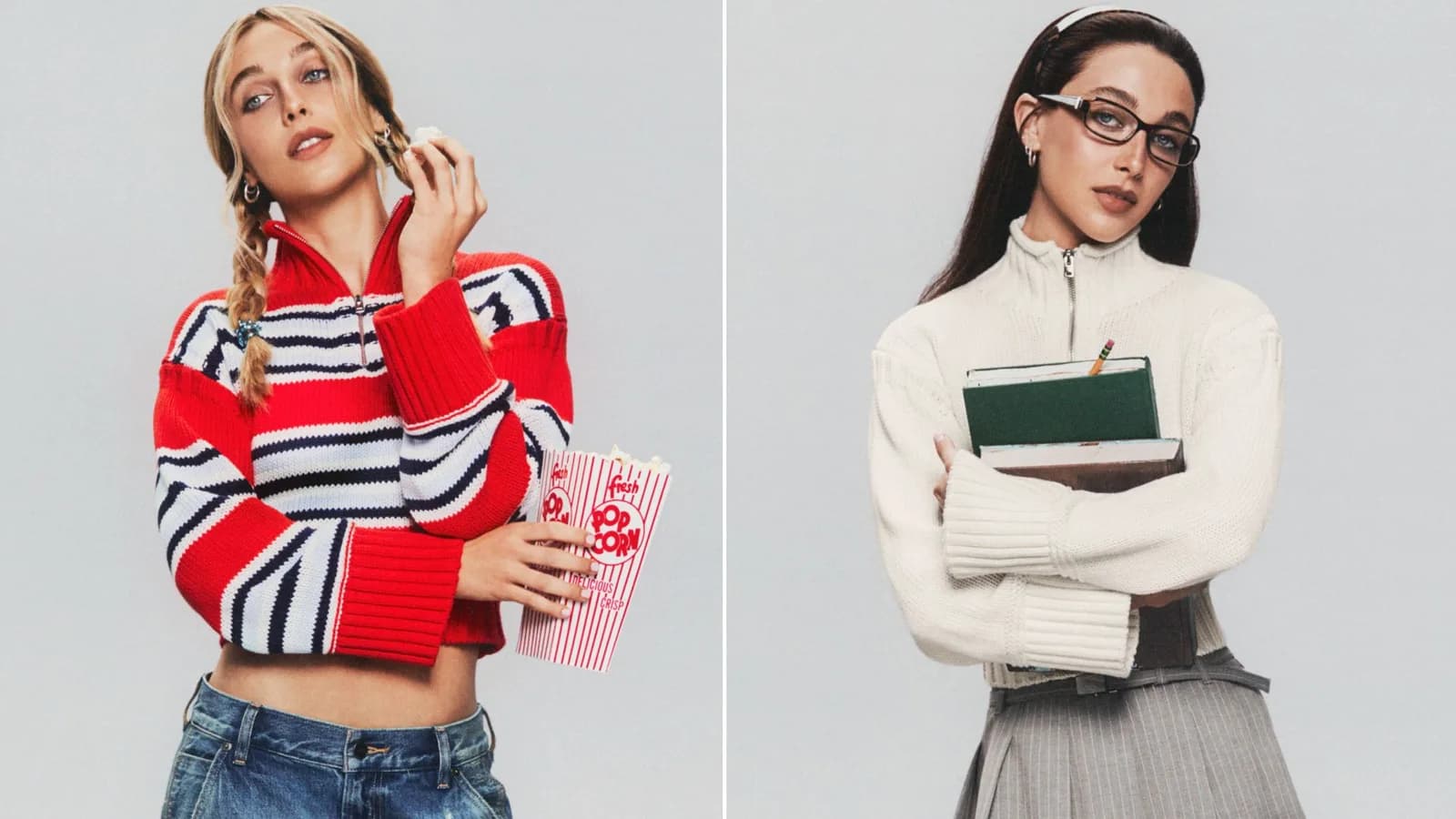 Emma Chamberlain modeled for the J.Crew Tiny Rollneck Sweater campaign