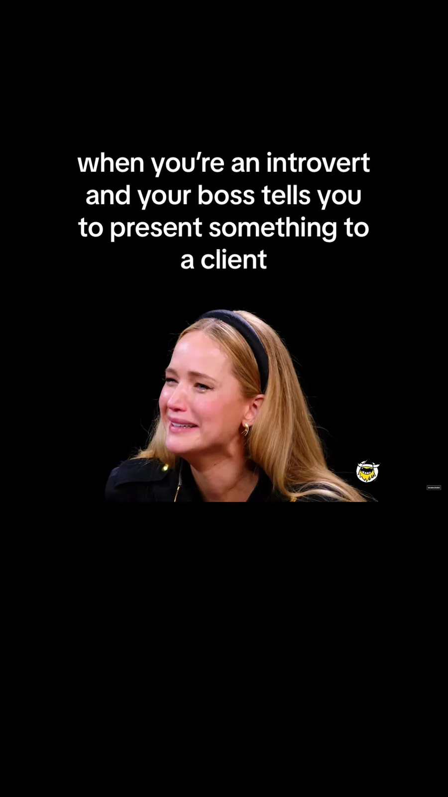 who, me? a 27 year old teenage girly? #hotones #comedy #jenniferlawrence #funny #introvert #work #fyp #whatdoyoumean #justkidding #impostersyndrome #hotsauce #seanevans @HotOnesOfficialClips