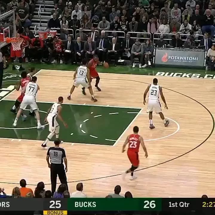 Kawhi turned the ball over ... and then the @Bucks trolled him with his own laugh 😂 (🔊⬆️)