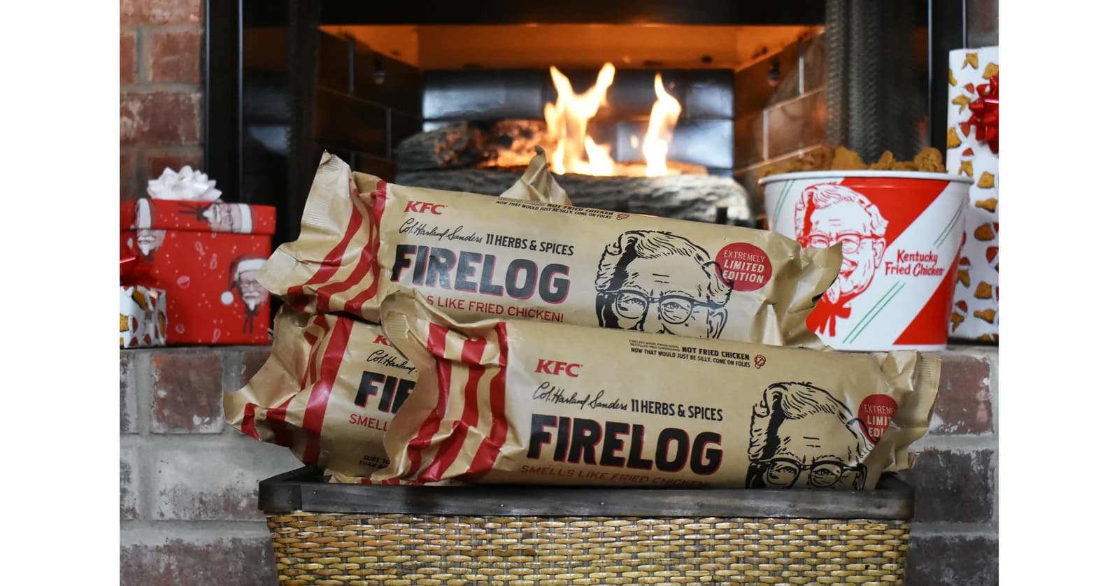 KFC Will Warm Your Hearth This Winter With Fried Chicken-Scented Firelogs