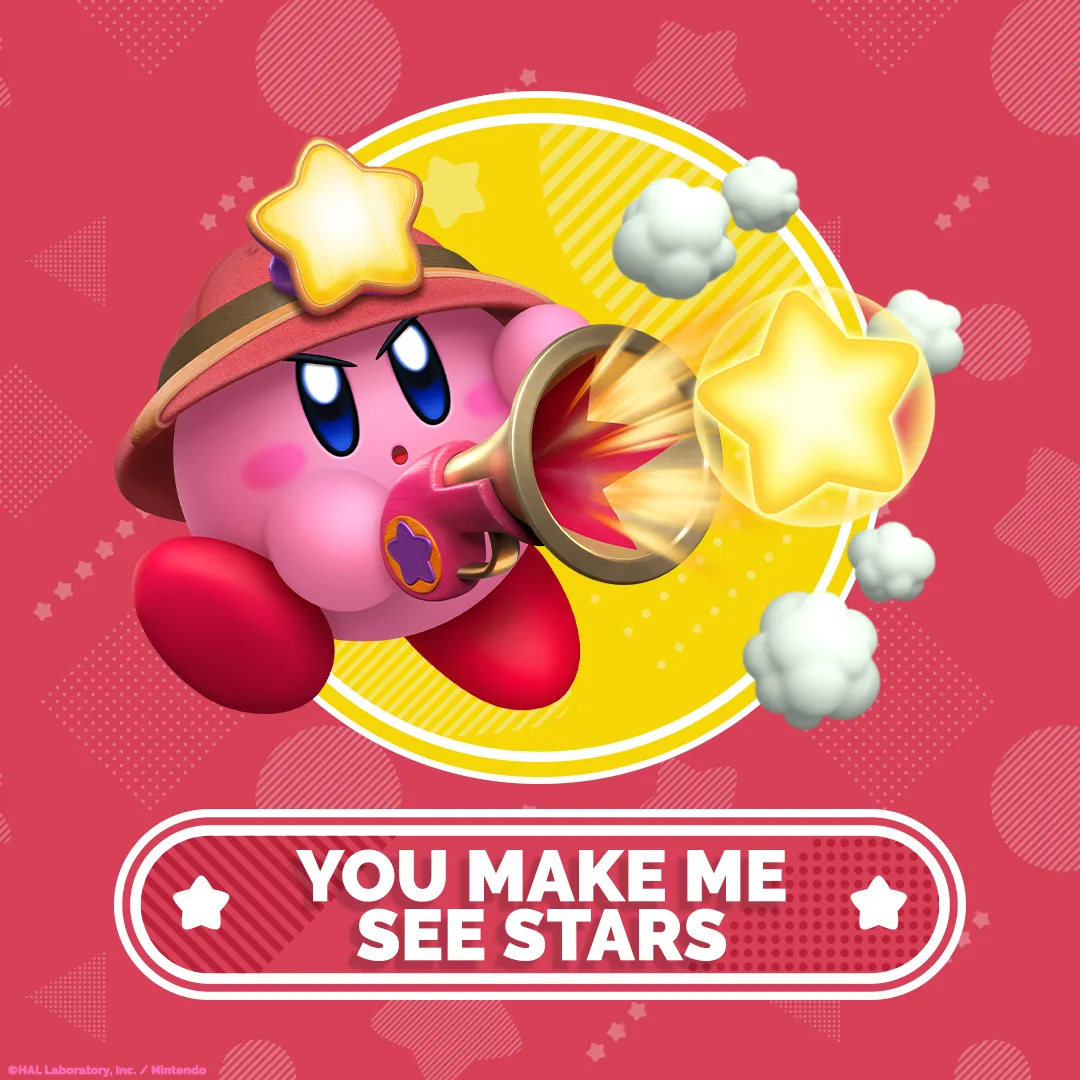 Let your Player 2 know how you feel with this range of printable Valentine’s cards featuring Kirby! Download yours now: