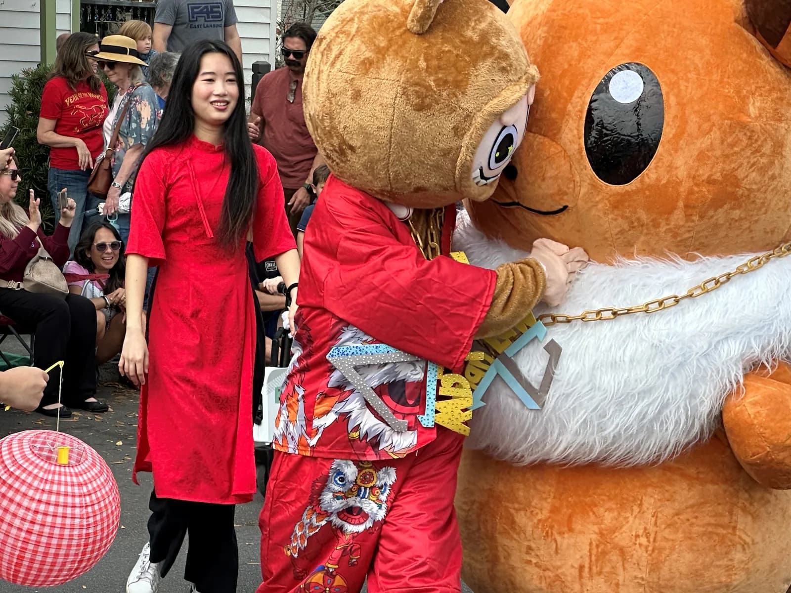 Labubu costumed figure at the Central Florida Dragon Parade
