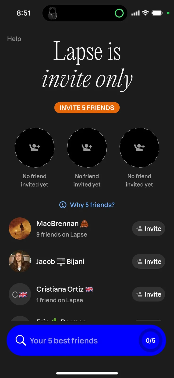 The counterpoint to my example: What about the #1 photo app right now Lapse, the shared disposable camera. They have this annoying invite 5 friends in order to get access. That isn't really adding…