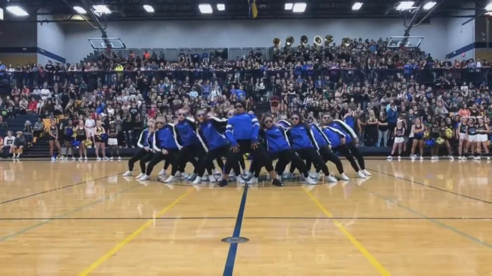 Students erupt as principal slays 'Level Up' challenge during high school pep rally
