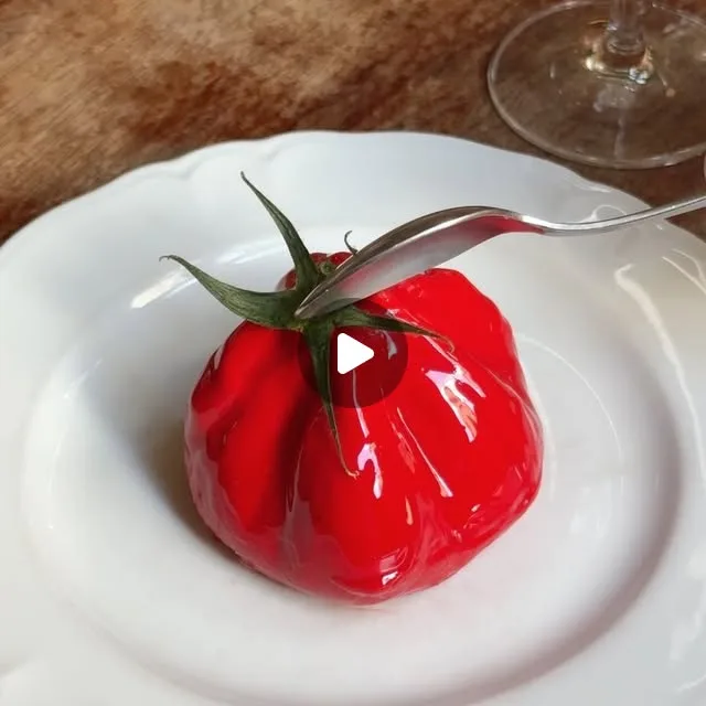 CARBONI’S on Instagram: "NEW DESSERT: THE @carbonis.paris TOMATO🍅 By pastry artist extraordinaire @a.pr.is @loewe we saw your tomato bag and we raised the bet with our Tomato-trompe l’oeil…