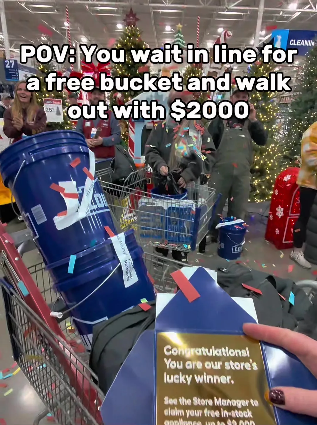 What appliance should I buy with my winnings? Thank you @Lowe’s! #lowesblackfriday #blackfriday #freebucket #grandprizewinner #manifestation