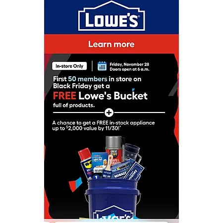 Lowes Black Friday Bucket Giveaway - 2025-11-25