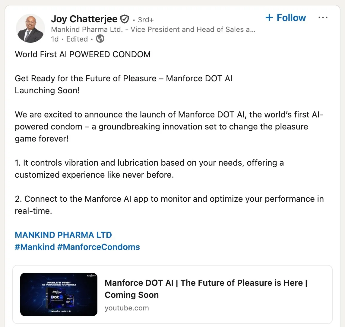 OF COURSE there are AI condoms now... : Global Nerdy