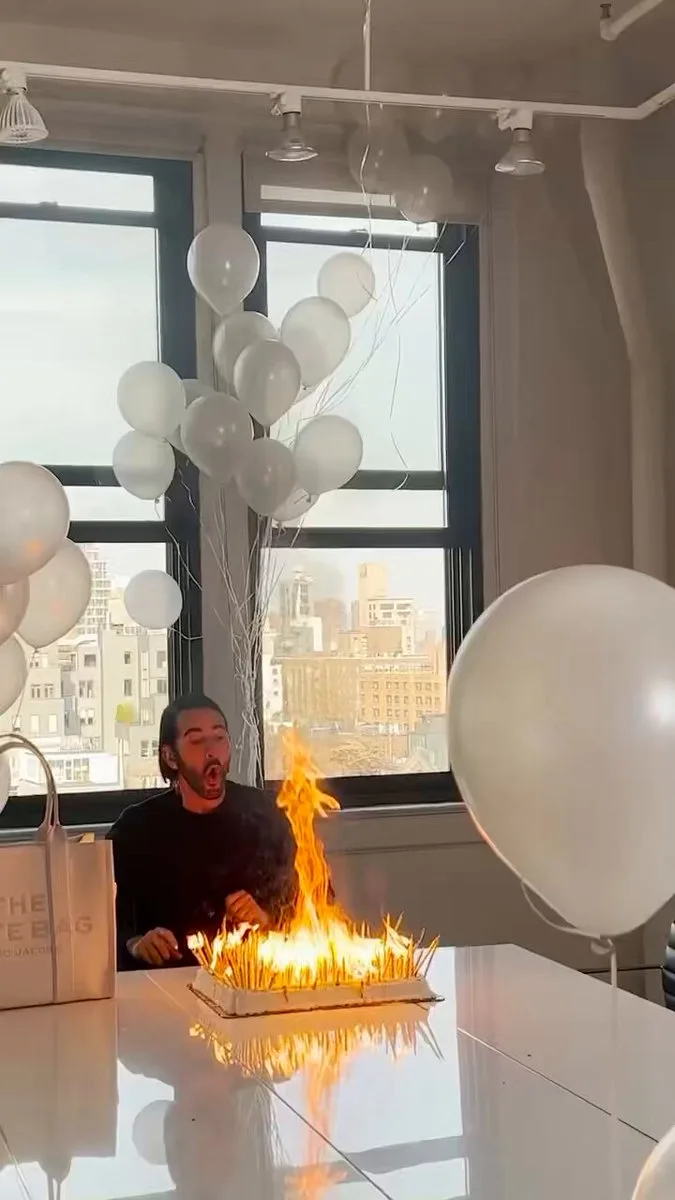 MARC JACOBS Birthday Cake Catches On Fire 👀