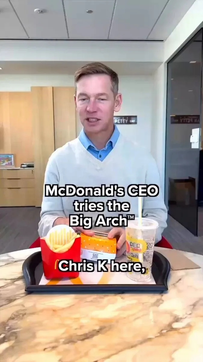 Chris Kempczinski on Instagram: "The Big Arch might be my new go-to lunch order. Who else is counting down the days until it’s in a store near you?"