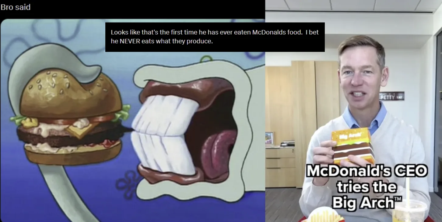 McDonald's CEO Big Arch Burger Test | Know Your Meme