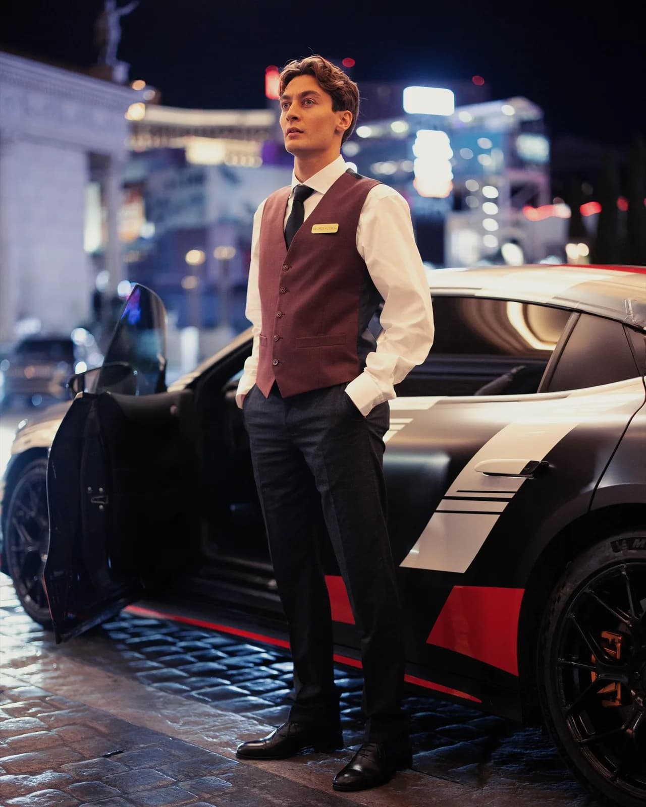 Part time F1 driver, full time valet driver for Brad Pitt 😂 So cool to be a part of this campaign with @mercedesamg in the Mercedes-AMG GT 4-Door Coupe Prototype 🔥🔥